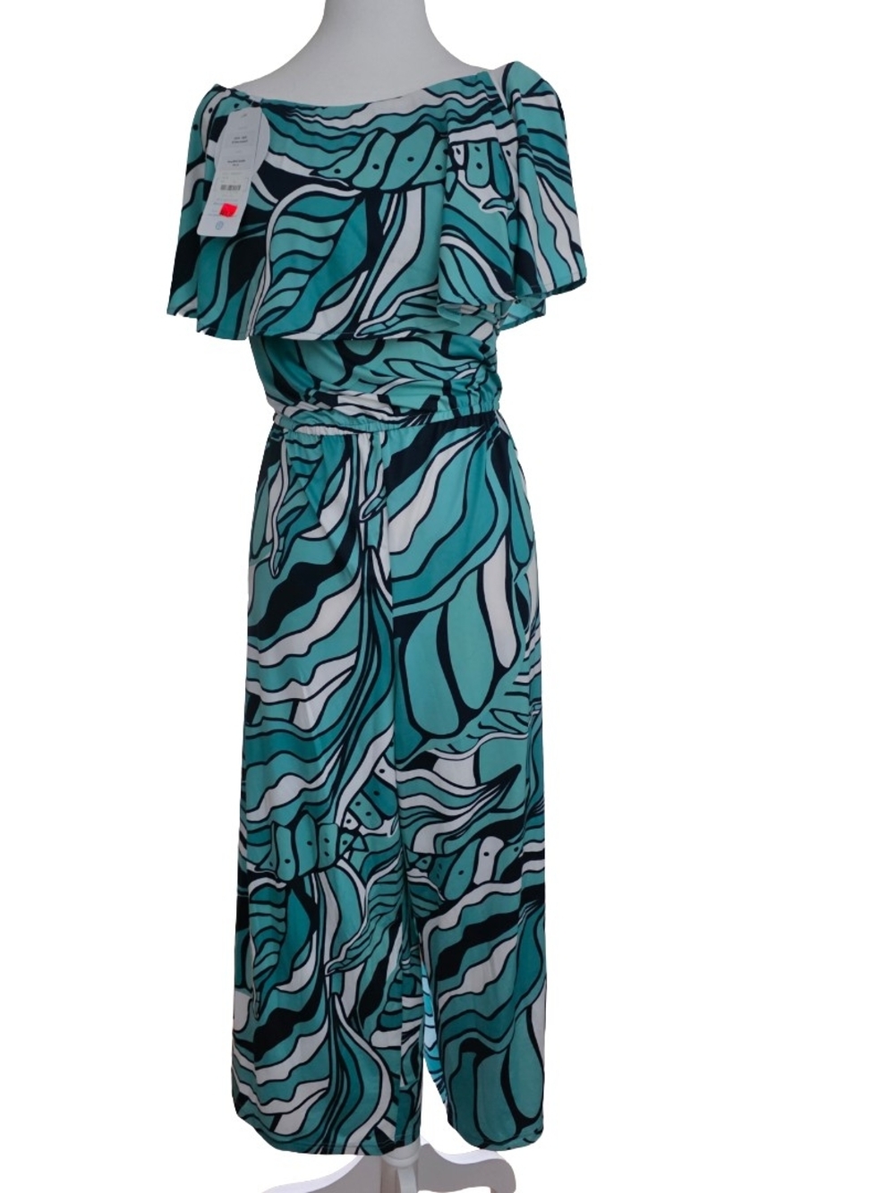 Escapada Teal, White & Navy Wide Leg Jumpsuit
